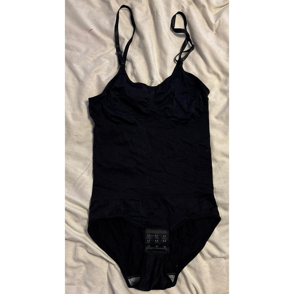 NEW Black‎ Seamless Microfiber Slimming Shapewear Bodysuit, Large
